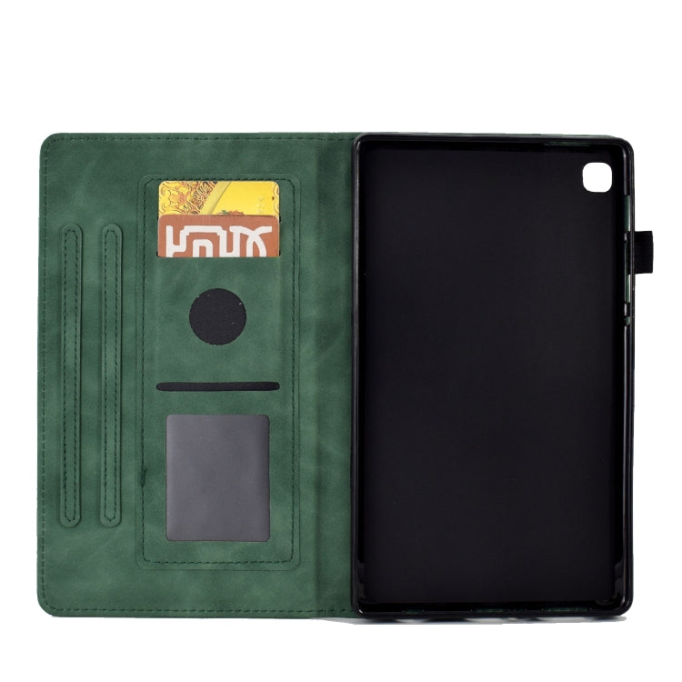 For Samsung Galaxy Tab S6 Lite P610 Tower Embossed Leather Smart Tablet Case(Green) - Tab S6 Lite P610 / P615 by buy2fix | Online Shopping UK | buy2fix