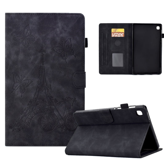 For Samsung Galaxy Tab S6 Lite P610 Tower Embossed Leather Smart Tablet Case(Black) - Tab S6 Lite P610 / P615 by buy2fix | Online Shopping UK | buy2fix
