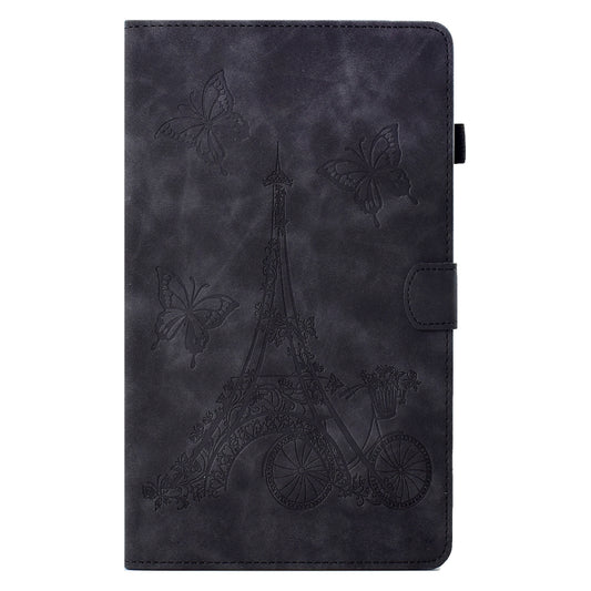 For Samsung Galaxy Tab S6 Lite P610 Tower Embossed Leather Smart Tablet Case(Black) - Tab S6 Lite P610 / P615 by buy2fix | Online Shopping UK | buy2fix