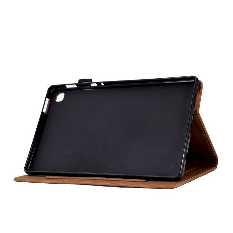 For Samsung Galaxy Tab A7 10.4 2020 T500 Tower Embossed Leather Smart Tablet Case(Brown) - Other Galaxy Tab PC by buy2fix | Online Shopping UK | buy2fix