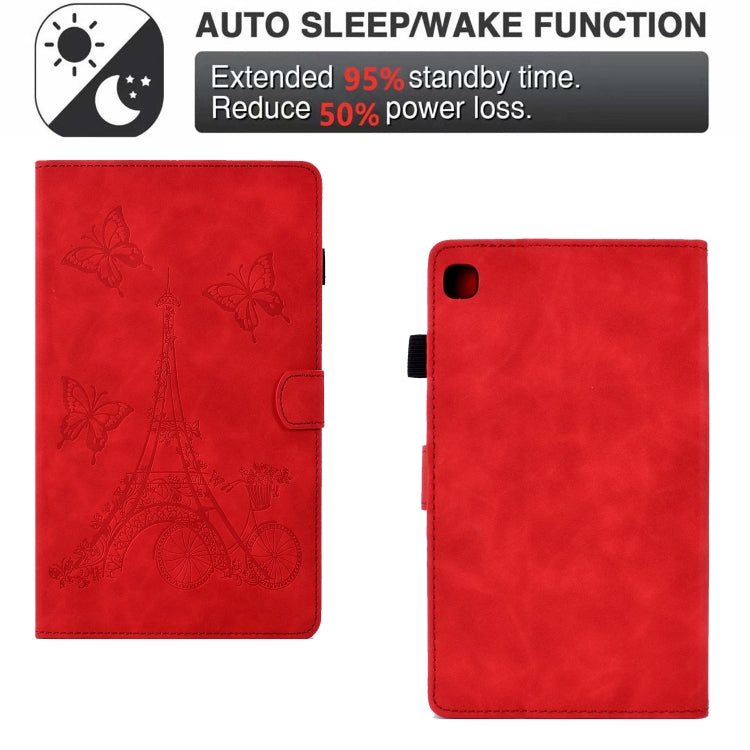 For Samsung Galaxy Tab A7 10.4 2020 T500 Tower Embossed Leather Smart Tablet Case(Red) - Other Galaxy Tab PC by buy2fix | Online Shopping UK | buy2fix