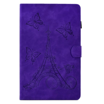 For Samsung Galaxy Tab A 10.1 2016 T580 Tower Embossed Leather Smart Tablet Case(Purple) - Tab A 10.1 by buy2fix | Online Shopping UK | buy2fix