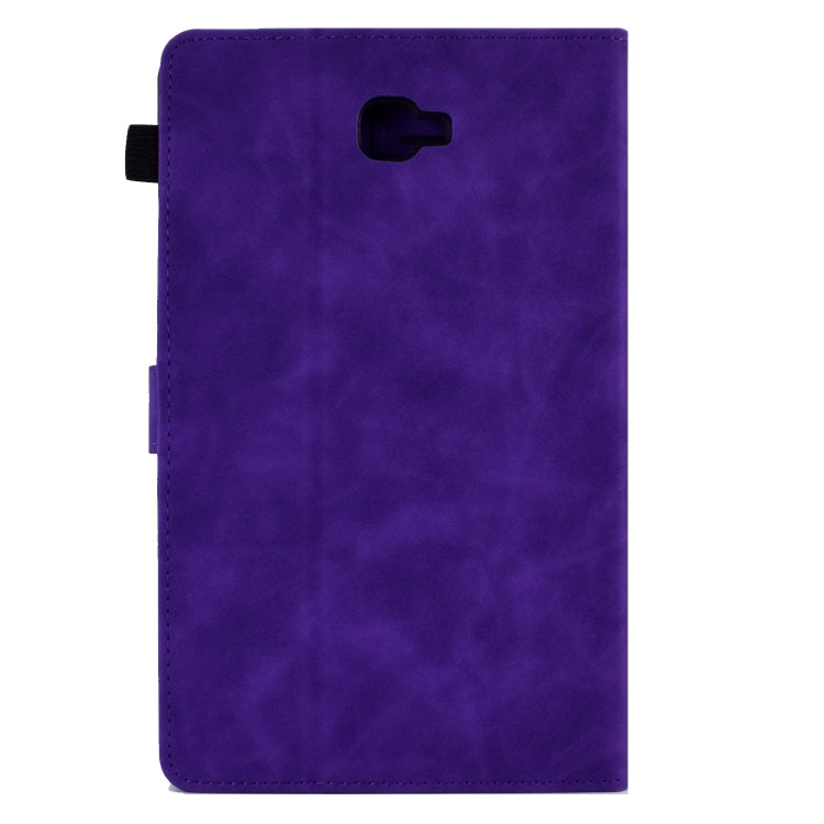 For Samsung Galaxy Tab A 10.1 2016 T580 Tower Embossed Leather Smart Tablet Case(Purple) - Tab A 10.1 by buy2fix | Online Shopping UK | buy2fix