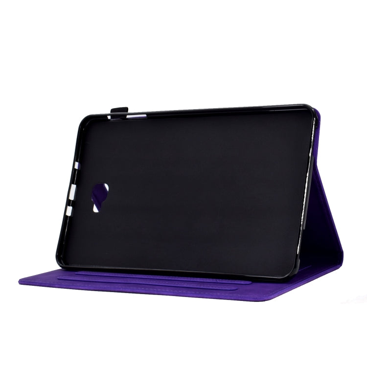 For Samsung Galaxy Tab A 10.1 2016 T580 Tower Embossed Leather Smart Tablet Case(Purple) - Tab A 10.1 by buy2fix | Online Shopping UK | buy2fix