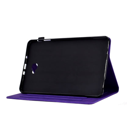For Samsung Galaxy Tab A 10.1 2016 T580 Tower Embossed Leather Smart Tablet Case(Purple) - Tab A 10.1 by buy2fix | Online Shopping UK | buy2fix