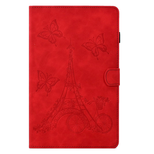 For Samsung Galaxy Tab A 10.1 2016 T580 Tower Embossed Leather Smart Tablet Case(Red) - Tab A 10.1 by buy2fix | Online Shopping UK | buy2fix