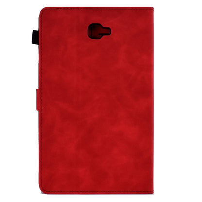 For Samsung Galaxy Tab A 10.1 2016 T580 Tower Embossed Leather Smart Tablet Case(Red) - Tab A 10.1 by buy2fix | Online Shopping UK | buy2fix