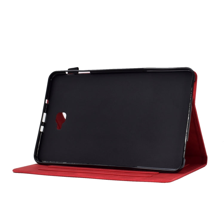 For Samsung Galaxy Tab A 10.1 2016 T580 Tower Embossed Leather Smart Tablet Case(Red) - Tab A 10.1 by buy2fix | Online Shopping UK | buy2fix