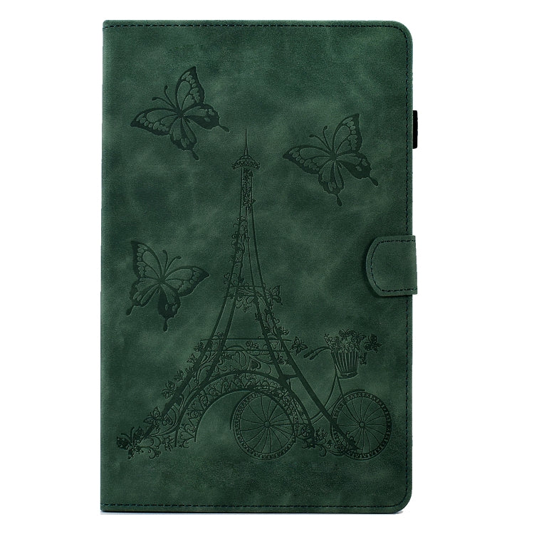 For Samsung Galaxy Tab A 10.1 2016 T580 Tower Embossed Leather Smart Tablet Case(Green) - Tab A 10.1 by buy2fix | Online Shopping UK | buy2fix