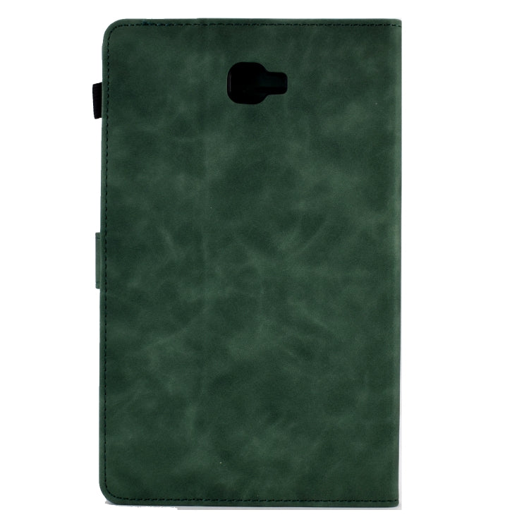 For Samsung Galaxy Tab A 10.1 2016 T580 Tower Embossed Leather Smart Tablet Case(Green) - Tab A 10.1 by buy2fix | Online Shopping UK | buy2fix