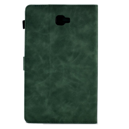 For Samsung Galaxy Tab A 10.1 2016 T580 Tower Embossed Leather Smart Tablet Case(Green) - Tab A 10.1 by buy2fix | Online Shopping UK | buy2fix