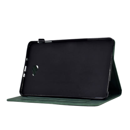 For Samsung Galaxy Tab A 10.1 2016 T580 Tower Embossed Leather Smart Tablet Case(Green) - Tab A 10.1 by buy2fix | Online Shopping UK | buy2fix