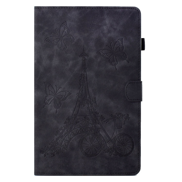 For Samsung Galaxy Tab A 10.1 2016 T580 Tower Embossed Leather Smart Tablet Case(Black) - Tab A 10.1 by buy2fix | Online Shopping UK | buy2fix