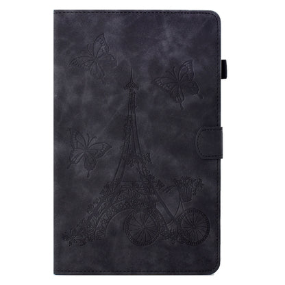 For Samsung Galaxy Tab A 10.1 2016 T580 Tower Embossed Leather Smart Tablet Case(Black) - Tab A 10.1 by buy2fix | Online Shopping UK | buy2fix