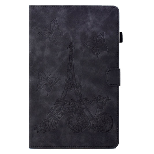 For Samsung Galaxy Tab A 10.1 2016 T580 Tower Embossed Leather Smart Tablet Case(Black) - Tab A 10.1 by buy2fix | Online Shopping UK | buy2fix