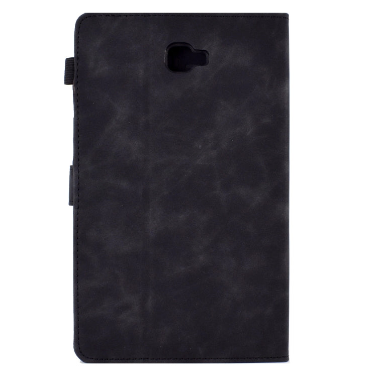 For Samsung Galaxy Tab A 10.1 2016 T580 Tower Embossed Leather Smart Tablet Case(Black) - Tab A 10.1 by buy2fix | Online Shopping UK | buy2fix