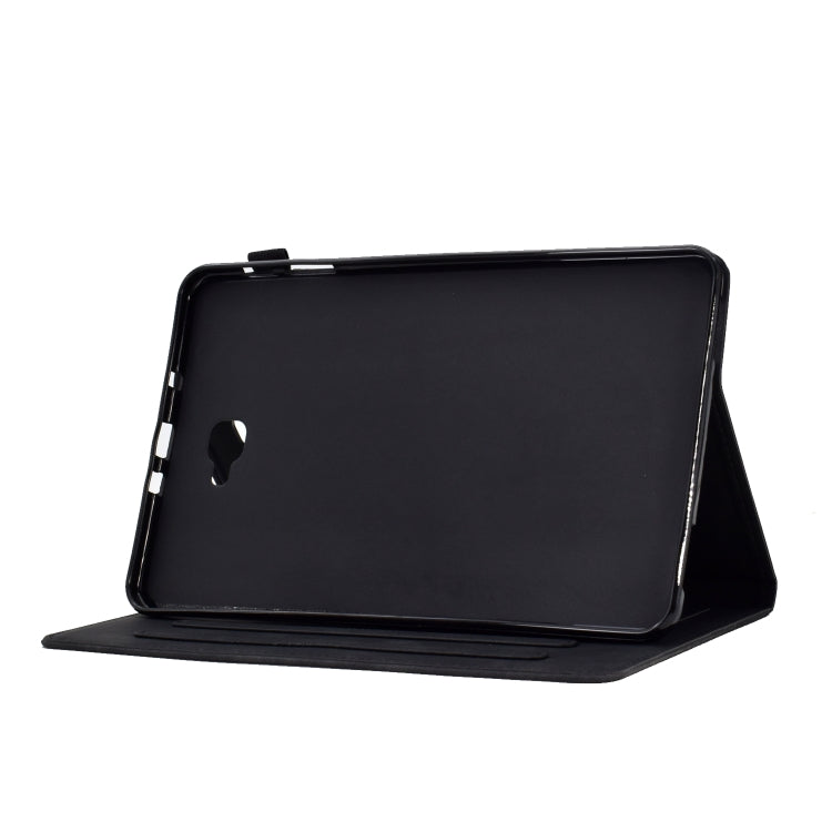 For Samsung Galaxy Tab A 10.1 2016 T580 Tower Embossed Leather Smart Tablet Case(Black) - Tab A 10.1 by buy2fix | Online Shopping UK | buy2fix