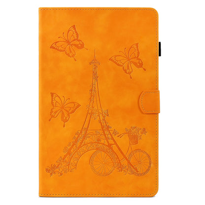 For Samsung Galaxy Tab A 10.1 2016 T580 Tower Embossed Leather Smart Tablet Case(Khaki) - Tab A 10.1 by buy2fix | Online Shopping UK | buy2fix