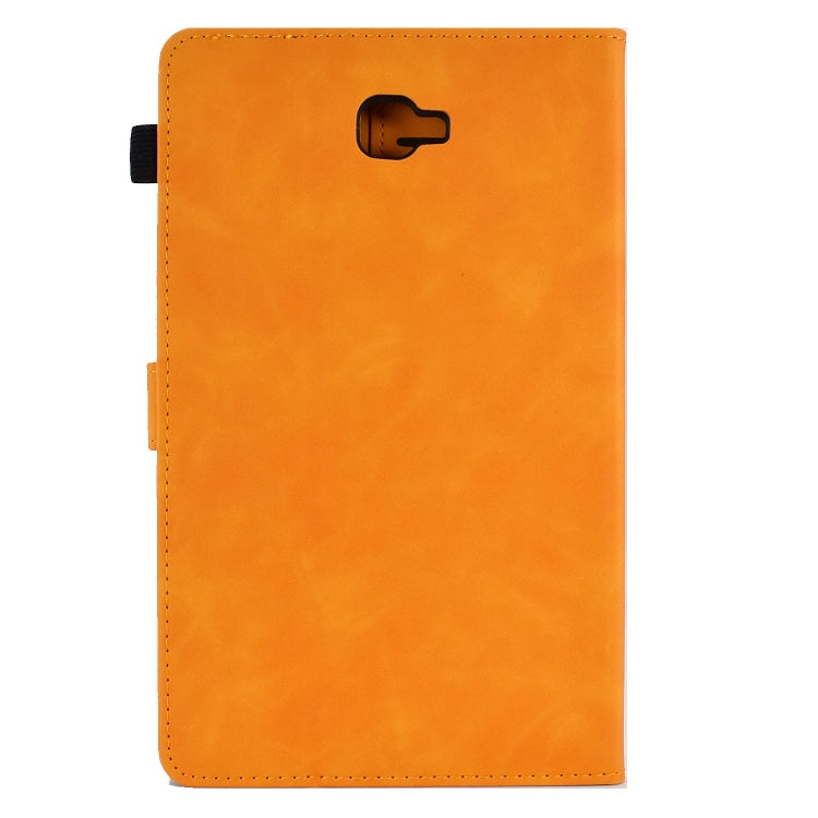 For Samsung Galaxy Tab A 10.1 2016 T580 Tower Embossed Leather Smart Tablet Case(Khaki) - Tab A 10.1 by buy2fix | Online Shopping UK | buy2fix