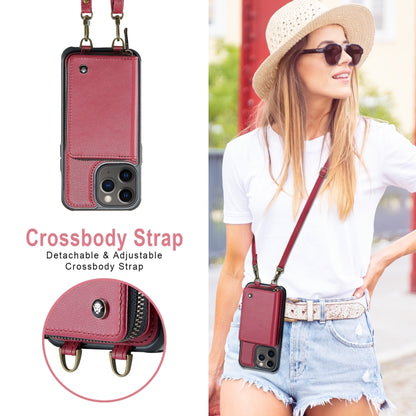 For iPhone 11 Pro Max JEEHOOD C22 Series Zipper Wallet Leather Phone Case with Dual Lanyard(Red) - iPhone 11 Pro Max Cases by JEEHOOD | Online Shopping UK | buy2fix