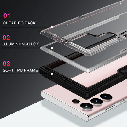 For Samsung Galaxy S22 Ultra 5G iPAKY Thunder Series Aluminum Frame + TPU Bumper + Clear PC Shockproof Phone Case(Black + Grey) - Galaxy S22 Ultra 5G Cases by iPAKY | Online Shopping UK | buy2fix