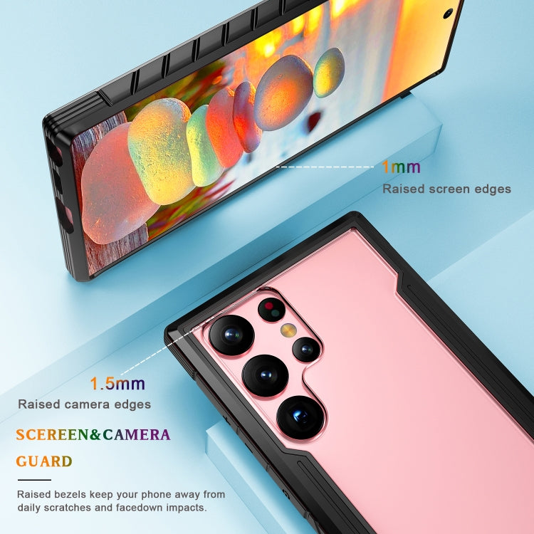 For Samsung Galaxy S22 Ultra 5G iPAKY Thunder Series Aluminum Frame + TPU Bumper + Clear PC Shockproof Phone Case(Black) - Galaxy S22 Ultra 5G Cases by iPAKY | Online Shopping UK | buy2fix