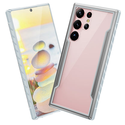 For Samsung Galaxy S23 Ultra 5G iPAKY Thunder Series Aluminum Frame + TPU Bumper + Clear PC Shockproof Phone Case(Grey) - Galaxy S23 Ultra 5G Cases by iPAKY | Online Shopping UK | buy2fix