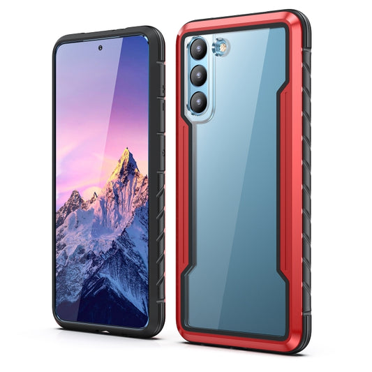 For Samsung Galaxy S22 5G iPAKY Thunder Series Aluminum Frame + TPU Bumper + Clear PC Shockproof Phone Case(Black + Red) - Galaxy S22 5G Cases by iPAKY | Online Shopping UK | buy2fix