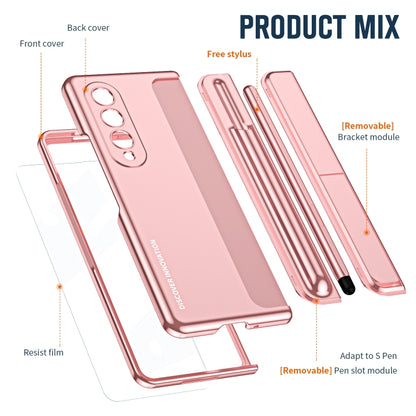 For Samsung Galaxy Z Fold4 2 in 1 Detachable PC Folding Phone Case with Holder & Pen Slot(Pink) - Galaxy Z Fold4 5G Cases by buy2fix | Online Shopping UK | buy2fix