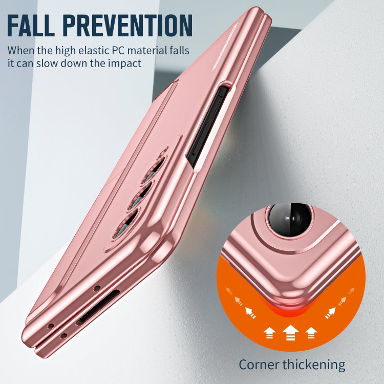 For Samsung Galaxy Z Fold4 2 in 1 Detachable PC Folding Phone Case with Holder & Pen Slot(Pink) - Galaxy Z Fold4 5G Cases by buy2fix | Online Shopping UK | buy2fix