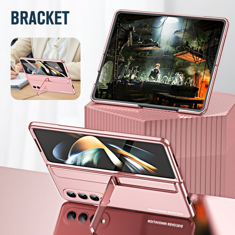 For Samsung Galaxy Z Fold4 2 in 1 Detachable PC Folding Phone Case with Holder & Pen Slot(Pink) - Galaxy Z Fold4 5G Cases by buy2fix | Online Shopping UK | buy2fix