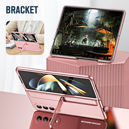 For Samsung Galaxy Z Fold4 2 in 1 Detachable PC Folding Phone Case with Holder & Pen Slot(Pink) - Galaxy Z Fold4 5G Cases by buy2fix | Online Shopping UK | buy2fix