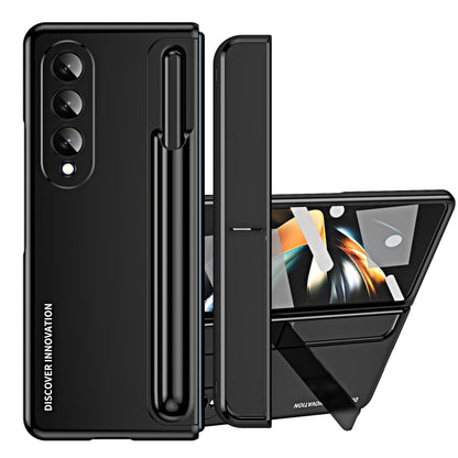 For Samsung Galaxy Z Fold4 2 in 1 Detachable PC Folding Phone Case with Holder & Pen Slot(Black) - Galaxy Z Fold4 5G Cases by buy2fix | Online Shopping UK | buy2fix
