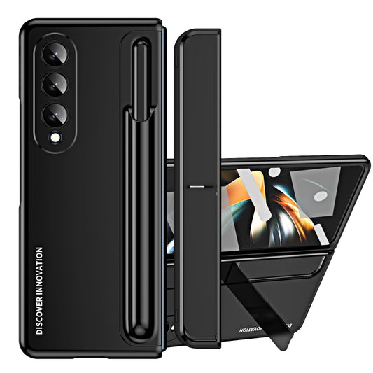 For Samsung Galaxy Z Fold4 2 in 1 Detachable PC Folding Phone Case with Holder & Pen Slot(Black) - Galaxy Z Fold4 5G Cases by buy2fix | Online Shopping UK | buy2fix