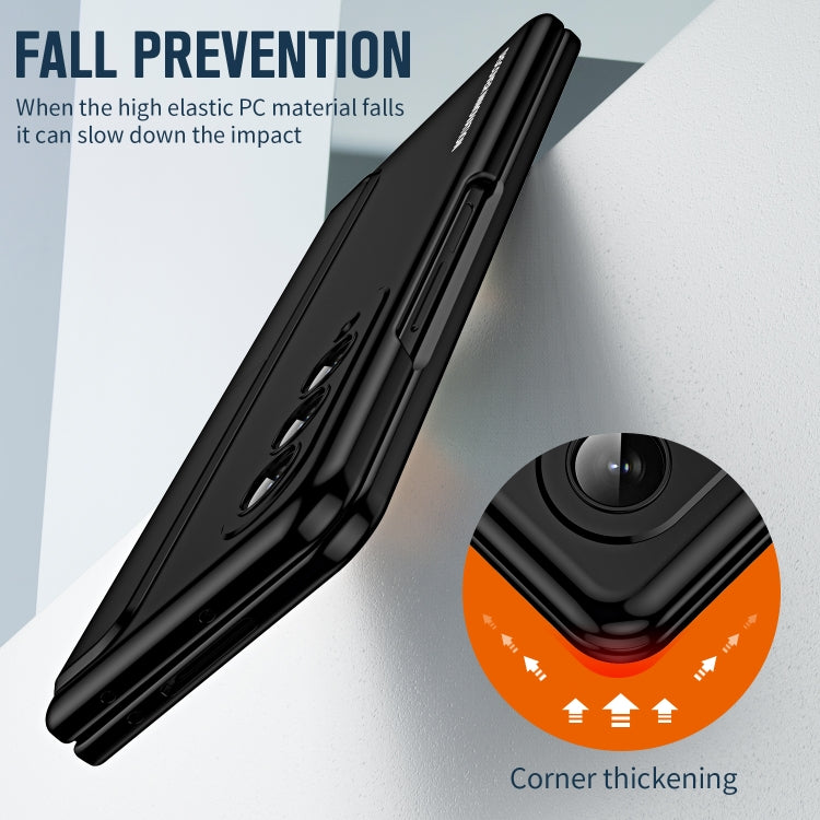 For Samsung Galaxy Z Fold4 2 in 1 Detachable PC Folding Phone Case with Holder & Pen Slot(Black) - Galaxy Z Fold4 5G Cases by buy2fix | Online Shopping UK | buy2fix