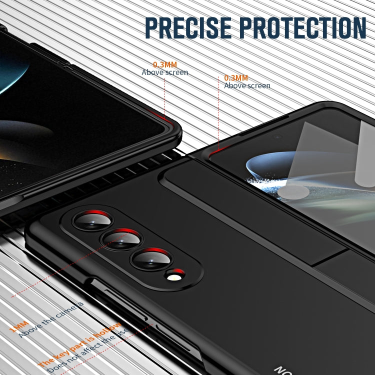For Samsung Galaxy Z Fold4 2 in 1 Detachable PC Folding Phone Case with Holder & Pen Slot(Black) - Galaxy Z Fold4 5G Cases by buy2fix | Online Shopping UK | buy2fix