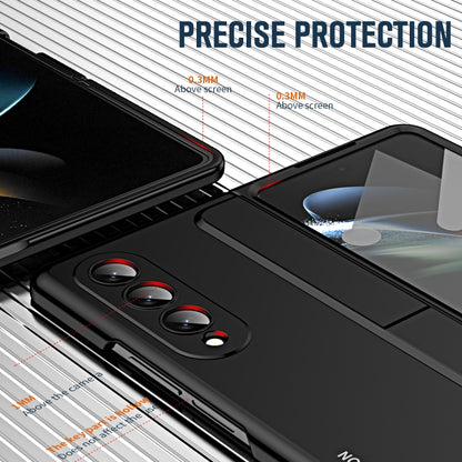 For Samsung Galaxy Z Fold4 2 in 1 Detachable PC Folding Phone Case with Holder & Pen Slot(Black) - Galaxy Z Fold4 5G Cases by buy2fix | Online Shopping UK | buy2fix