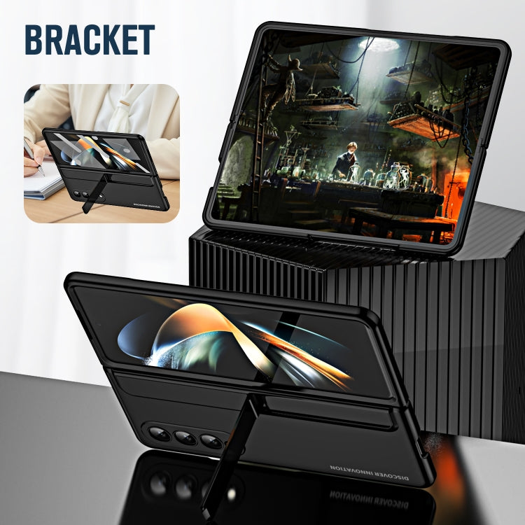 For Samsung Galaxy Z Fold4 2 in 1 Detachable PC Folding Phone Case with Holder & Pen Slot(Black) - Galaxy Z Fold4 5G Cases by buy2fix | Online Shopping UK | buy2fix