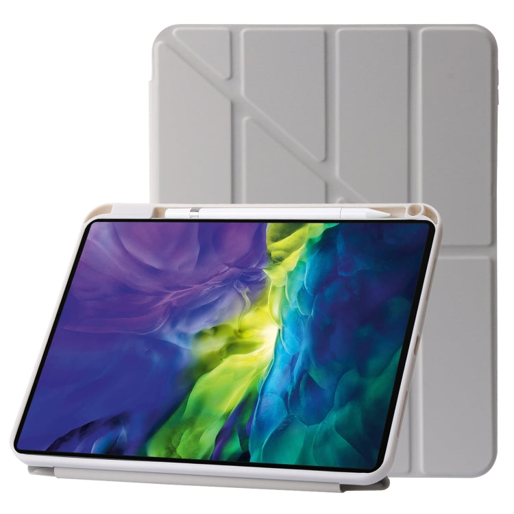 For iPad 2025 / 2022 Deformation Transparent Acrylic Leather Tablet Case(Grey) - iPad 2025 / 2022 Cases by buy2fix | Online Shopping UK | buy2fix