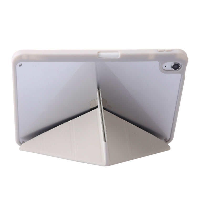 For iPad 2025 / 2022 Deformation Transparent Acrylic Leather Tablet Case(Grey) - iPad 2025 / 2022 Cases by buy2fix | Online Shopping UK | buy2fix