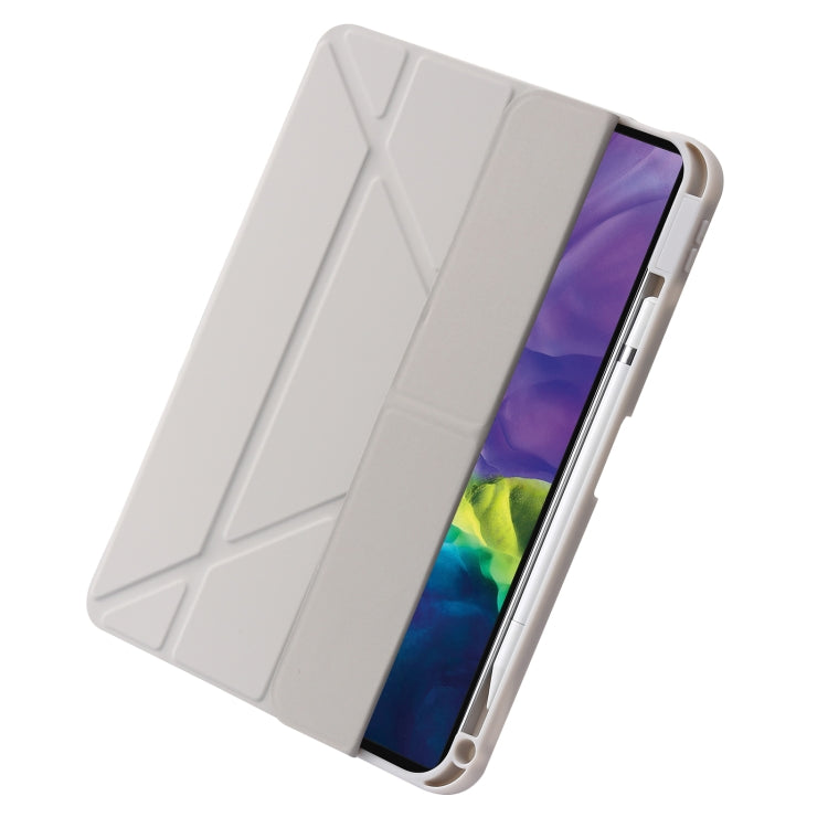For iPad 2025 / 2022 Deformation Transparent Acrylic Leather Tablet Case(Grey) - iPad 2025 / 2022 Cases by buy2fix | Online Shopping UK | buy2fix