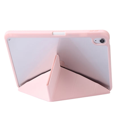 For iPad 2025 / 2022 Deformation Transparent Acrylic Leather Tablet Case(Pink) - iPad 2025 / 2022 Cases by buy2fix | Online Shopping UK | buy2fix