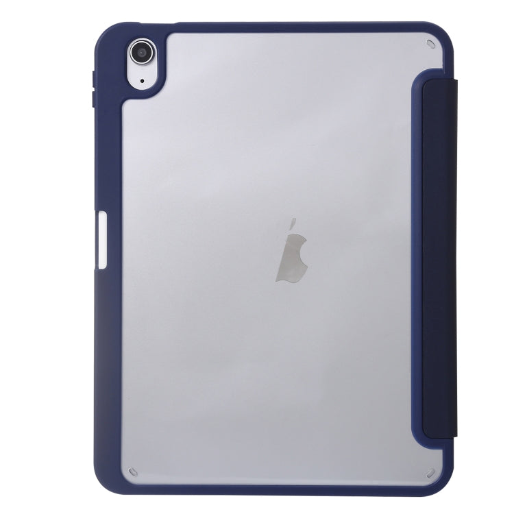 For iPad 2025 / 2022 Deformation Transparent Acrylic Leather Tablet Case(Navy Blue) - iPad 2025 / 2022 Cases by buy2fix | Online Shopping UK | buy2fix