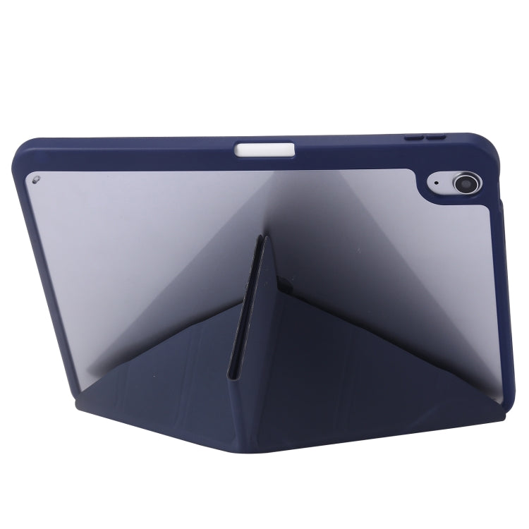 For iPad 2025 / 2022 Deformation Transparent Acrylic Leather Tablet Case(Navy Blue) - iPad 2025 / 2022 Cases by buy2fix | Online Shopping UK | buy2fix