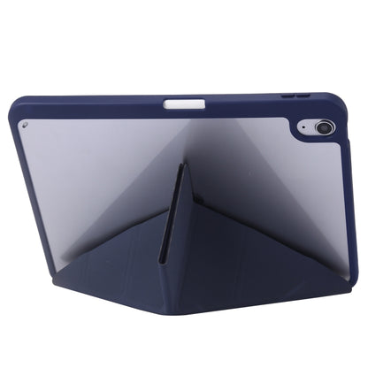 For iPad 2025 / 2022 Deformation Transparent Acrylic Leather Tablet Case(Navy Blue) - iPad 2025 / 2022 Cases by buy2fix | Online Shopping UK | buy2fix