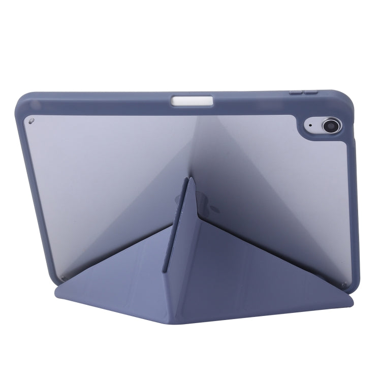 For iPad 2025 / 2022 Deformation Transparent Acrylic Leather Tablet Case(Lavender Grey) - iPad 2025 / 2022 Cases by buy2fix | Online Shopping UK | buy2fix
