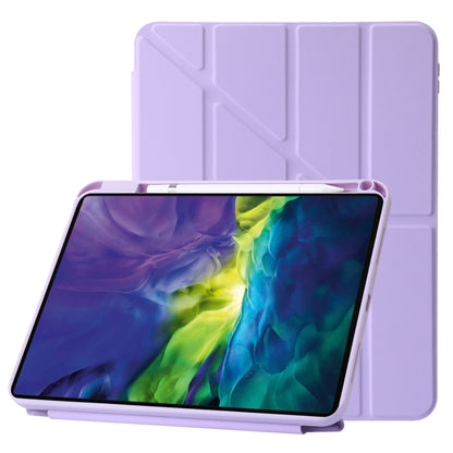 For iPad 2025 / 2022 Deformation Transparent Acrylic Leather Tablet Case(Purple) - iPad 2025 / 2022 Cases by buy2fix | Online Shopping UK | buy2fix