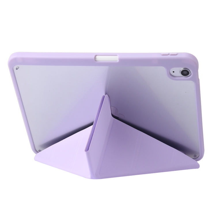 For iPad 2025 / 2022 Deformation Transparent Acrylic Leather Tablet Case(Purple) - iPad 2025 / 2022 Cases by buy2fix | Online Shopping UK | buy2fix