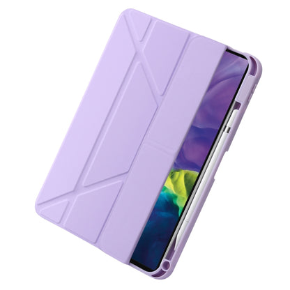 For iPad 2025 / 2022 Deformation Transparent Acrylic Leather Tablet Case(Purple) - iPad 2025 / 2022 Cases by buy2fix | Online Shopping UK | buy2fix