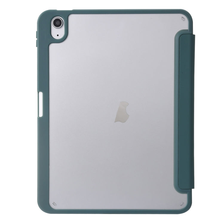 For iPad 2025 / 2022 Deformation Transparent Acrylic Leather Tablet Case(Deep Green) - iPad 2025 / 2022 Cases by buy2fix | Online Shopping UK | buy2fix